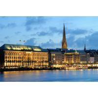 0167_1282 Abenddämmerung an der Hamburger Binnenalster - Ballindamm und Petrikirche. | 